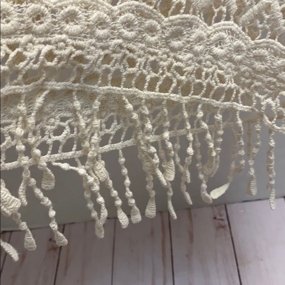 Cream Crochet Open Knit Sheer Blouse - Picture 6 of 14